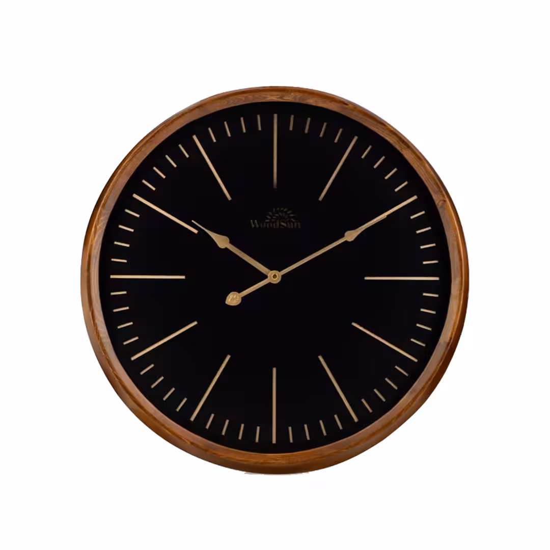 ساعت دیواری چوبی کی یف 80 سانت مشکی(ZAR221380)