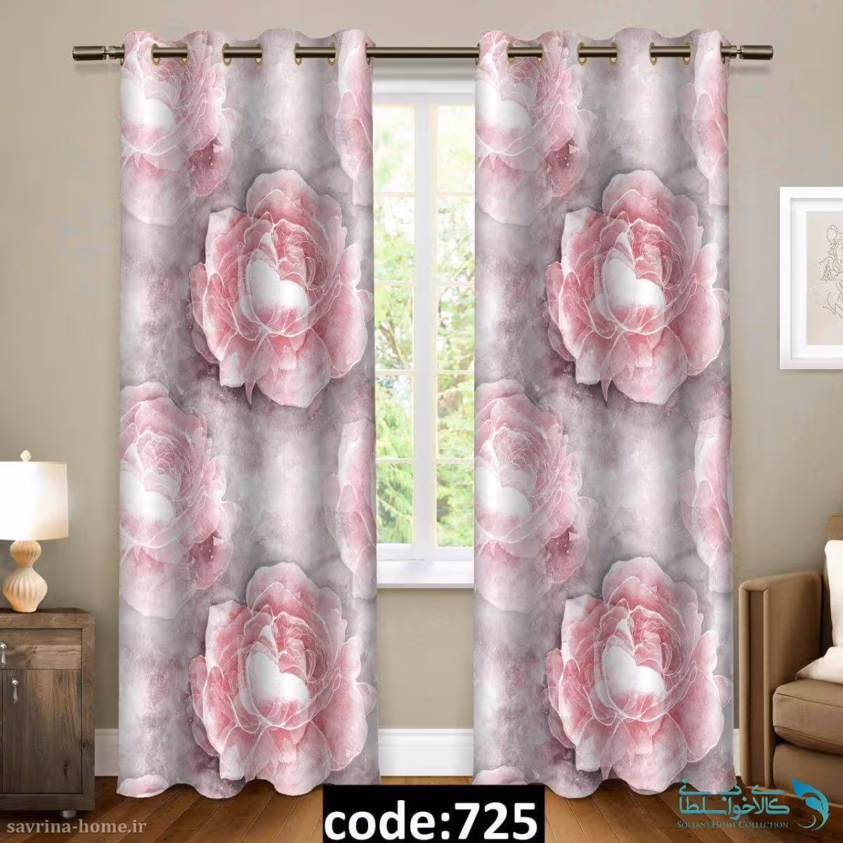 پرده پانچی سری گل مدل Sh-725