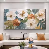 تابلو دکوراتیو گل نقش برجسته کار دست 140*70 کد 181