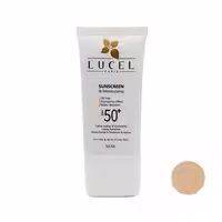 کرم ضد آفتاب spf 50 رنگی متوسط مناسب پوست چرب و مختلط LUCEL