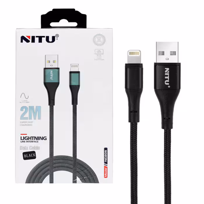 کابل USB به لایتنینگ نیتو NITU NC205 طول 2 متر 3 آمپر