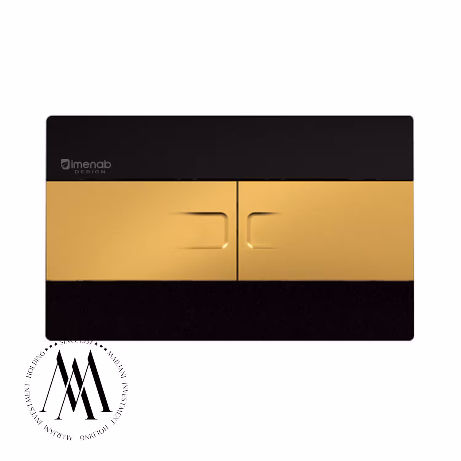 کلید فلاش تانک توکار مدل فلت ایمن آب (مشکی طلا)