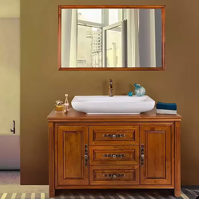 کابینت و روشویی طرح چوب لوتوس الیزابت ELIZABETH-2 ابعاد 51 * 130