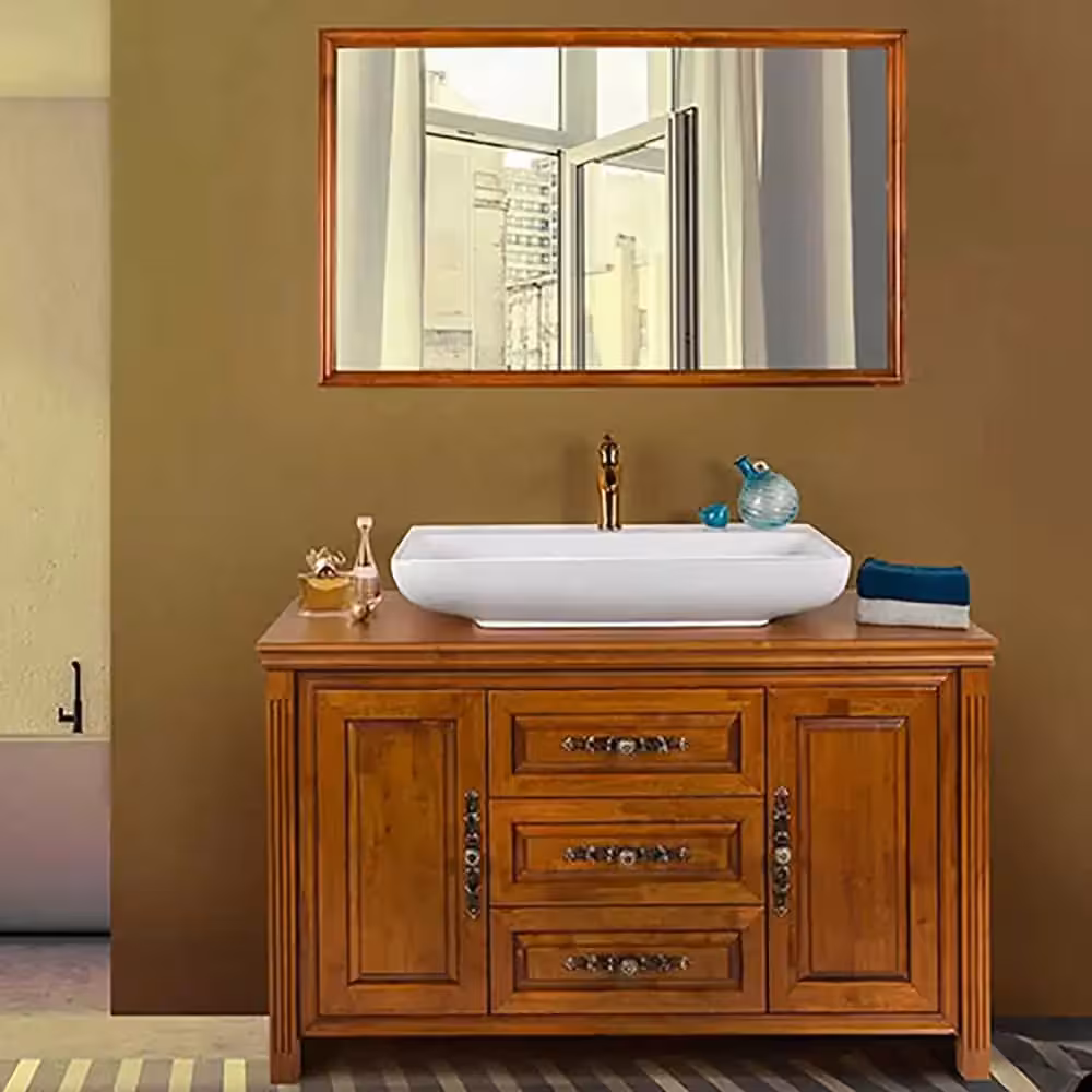 کابینت و روشویی طرح چوب لوتوس الیزابت ELIZABETH-2 ابعاد 51 * 130