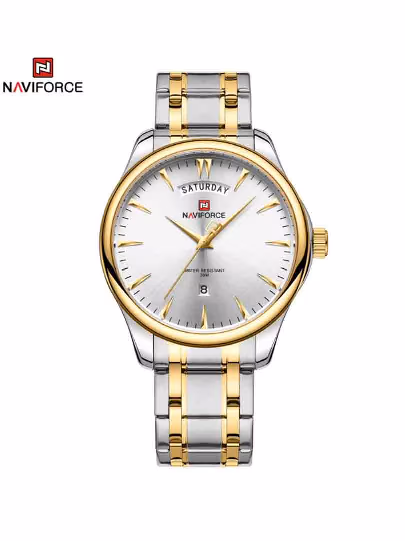 ساعت مچی عقربه ای مردانه نیوی فورس Naviforce NF 9213 G/W