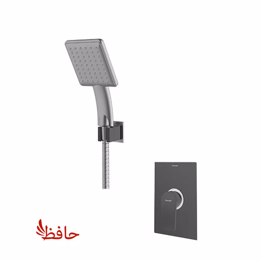 شیر حمام توکار شودر مدل رومر پلاس مشکی کروم تیپ 2