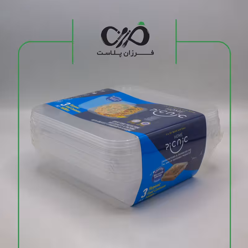 ظرف ماکروویو یکبار مصرف 1600 سی سی طب پلاستیک (3 عددی)