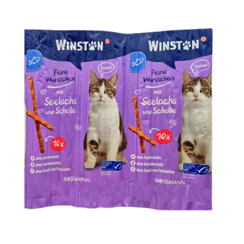 تشویقی مدادی گربه بالغ طعم ماهی برند winston وینستون 10 عددی