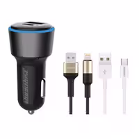 شارژر فندکی 36 وات راک رز مدل Ranger PQ به همراه کابل microUSB / لایتنینگ | کالا مکس