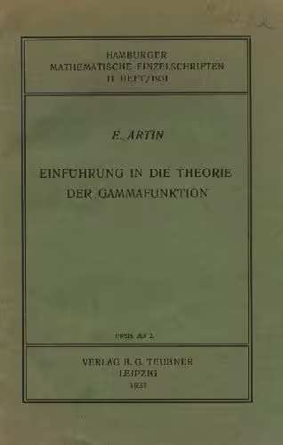 خرید و دانلود نسخه کامل کتاب Einfuehrung in die Theorie der Gammafunktion