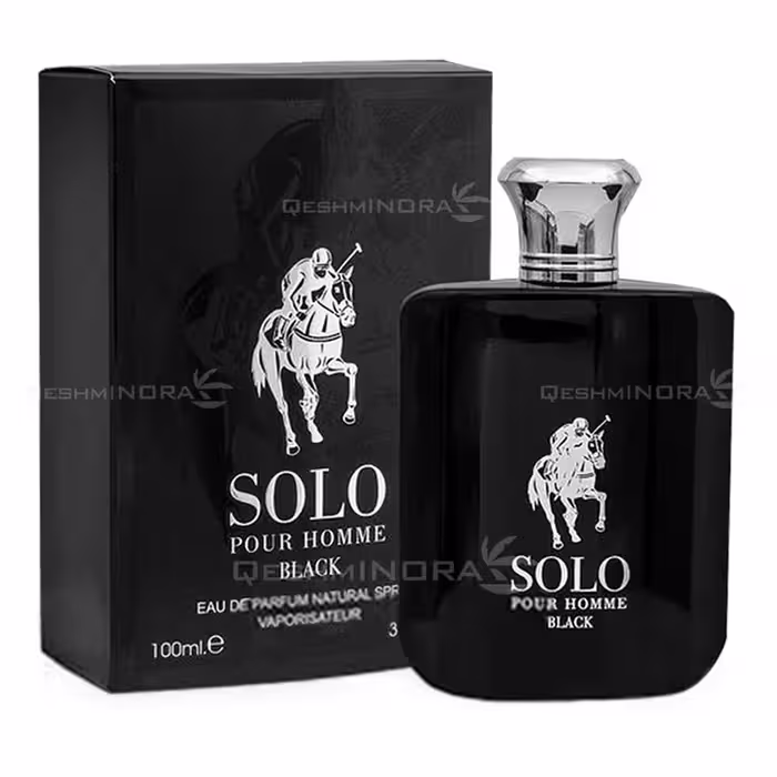 ادکلن سولو پور هوم بلک فرگرانس ورد Solo Black Fragrance World - فروشگاه قشم اینورا
