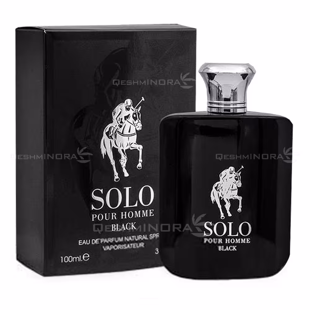 ادکلن سولو پور هوم بلک فرگرانس ورد Solo Black Fragrance World - فروشگاه قشم اینورا