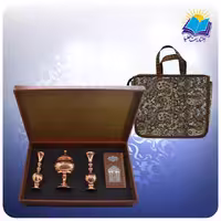 هدیه خاص حافظ پالتویی شامل شکلات خوری و دو گلدان مسی با ساک ترمه (کد90239)