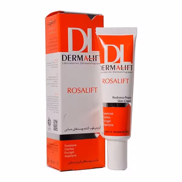 کرم مرطوب کننده درمالیفت مدل رزالیفت مناسب پوست های حساس حجم 30 میلی لیتر