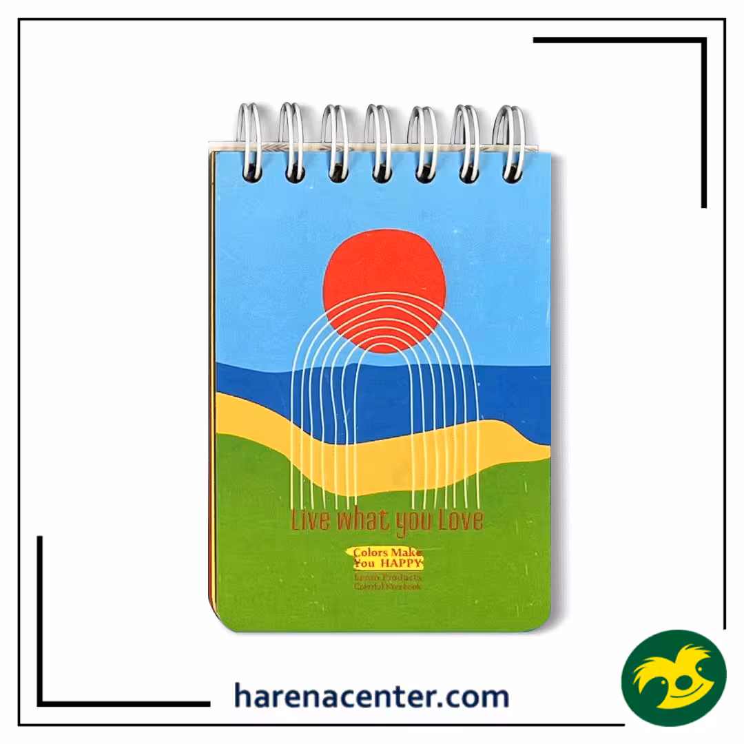 دفتر بولت ژونال رنگی سایز A6 طرح Live What You Love برند لنتو