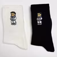 جوراب ساقدار دومینو سری نوشته دار طرح cool طوسی