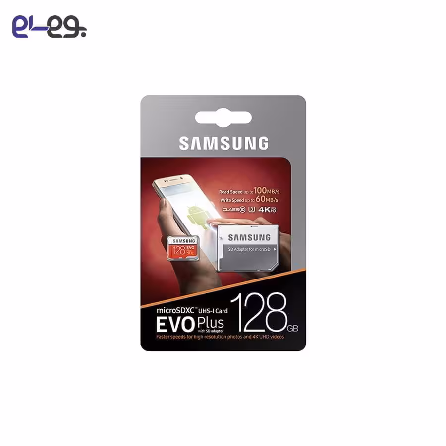 کارت حافظه اصلی سامسونگ 128 گیگابایت microSDXC Evo Plus کلاس 10 استاندارد UHS-I U3 سرعت 100MB/s