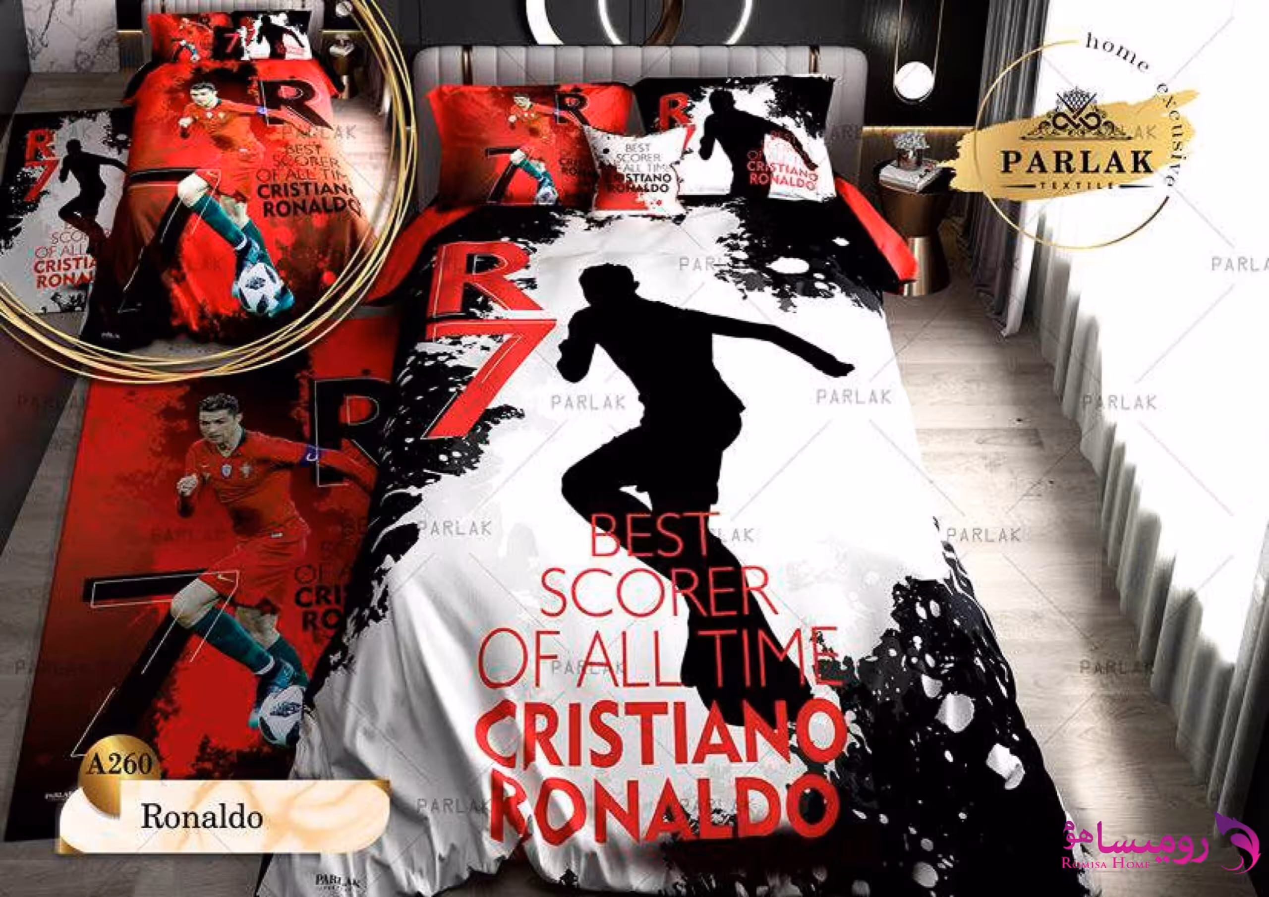 قیمت و خرید روتختی طرح رونالدو یک نفره برند پارلاک کد A260