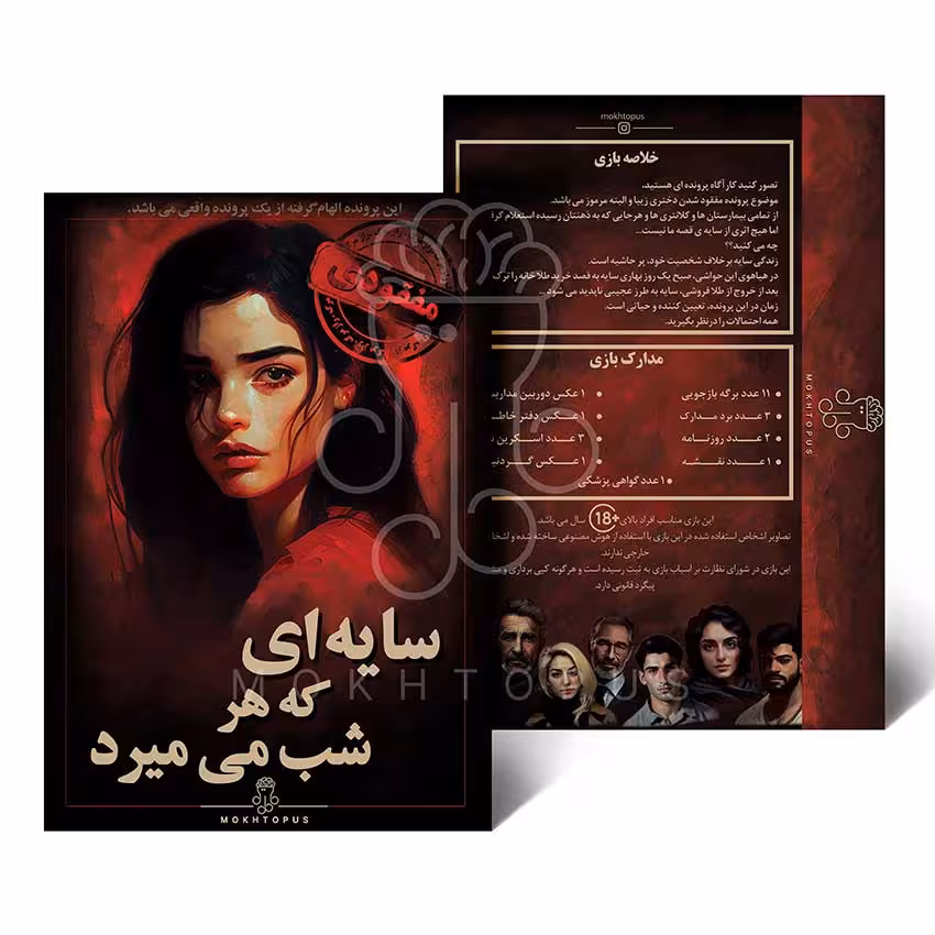 بازی برد گیم پرونده جنایی سایه ای که هرشب میمیرد