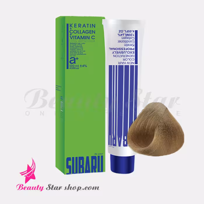 رنگ مو بلوند زیتونی روشن بدون آمونیاک سوبارو شماره NA7.3 حجم 120 میلی لیتر