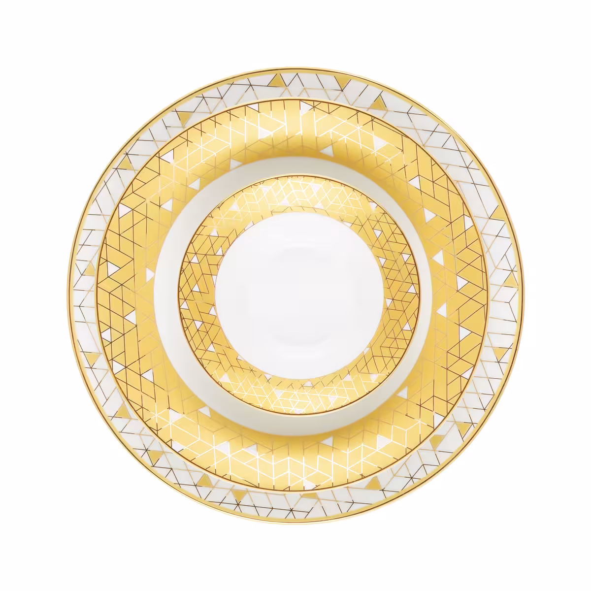 سرویس 35 پارچه 6 نفره طرح ژئومتریکال طلایی