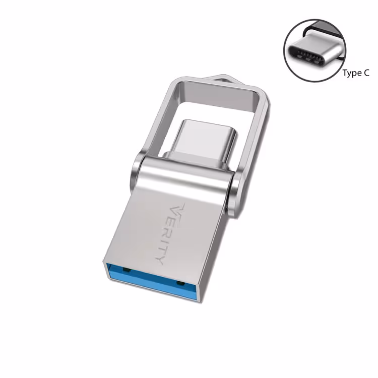 فلش 128 گیگ VERITY مدل USB3.0 O512 Type-C