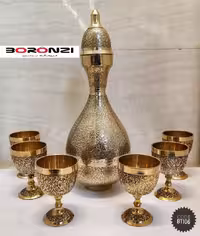 ست تنگ و گیلاس جام برنجی طرح جدید طاووس