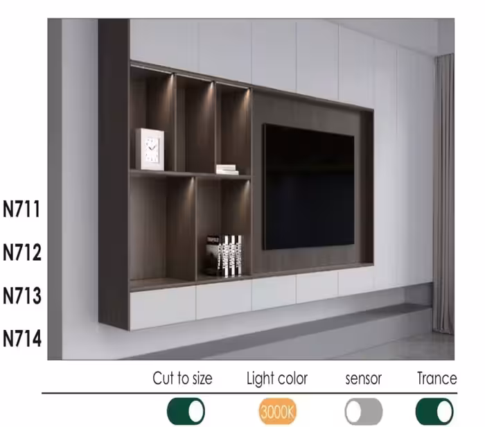 چراغ LED شیار خور با نور شیب دار عرض 250 سانتیمتر فانتونی کد N714