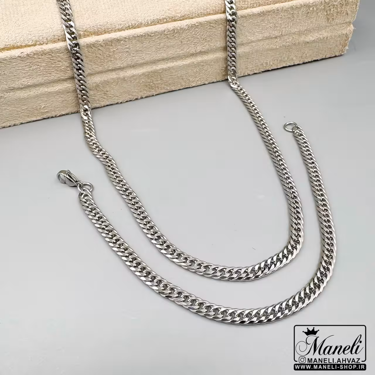 ست دستبند و زنجیر کارتیر سیلور ارزان|140404161