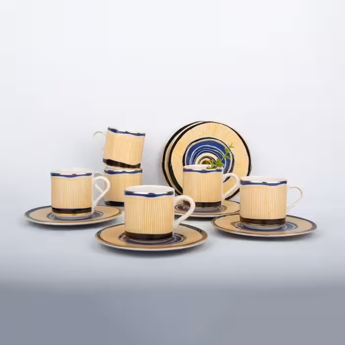 ست فنجان قهوه ترک 12 پارچه 6 نفره آریلدیز ArYıldız مدل Perline