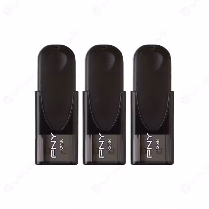 فلش مموری PNY مدل FD32GATT4KKKX3-EF USB2.0 ATTACHE4 با ظرفیت 32 گیگابایت پک سه تایی