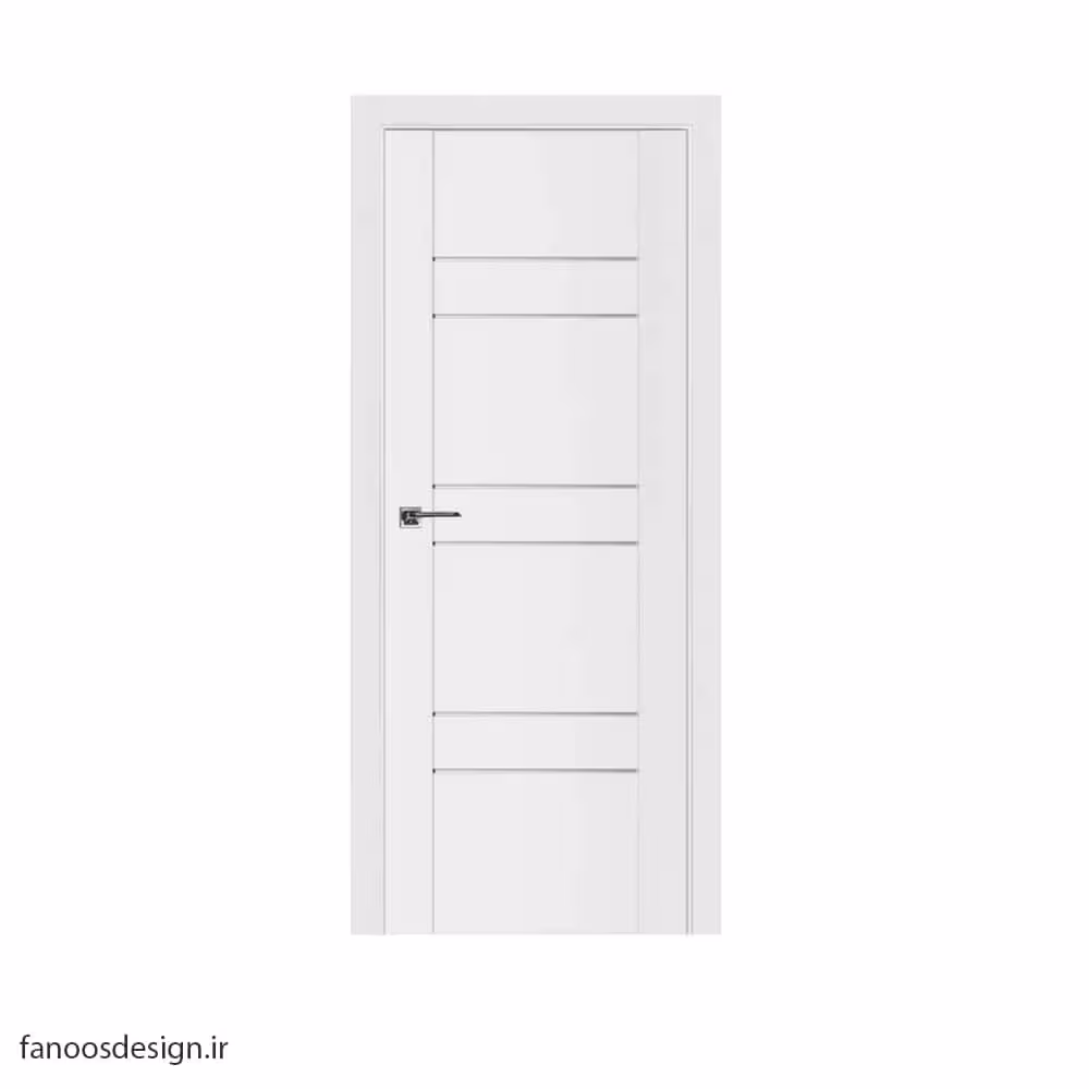 درب اتاق خواب سفید خط‌دار مینیمال کد 1066
