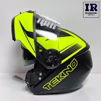 کلاه کاسکت بلوتوث دار فک متحرک تکنو Tekno - فسفری مشکی   BT11