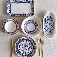 سرویس چینی غذاخوری 28 پارچه 6 نفره Şahin مدل Blue Desen