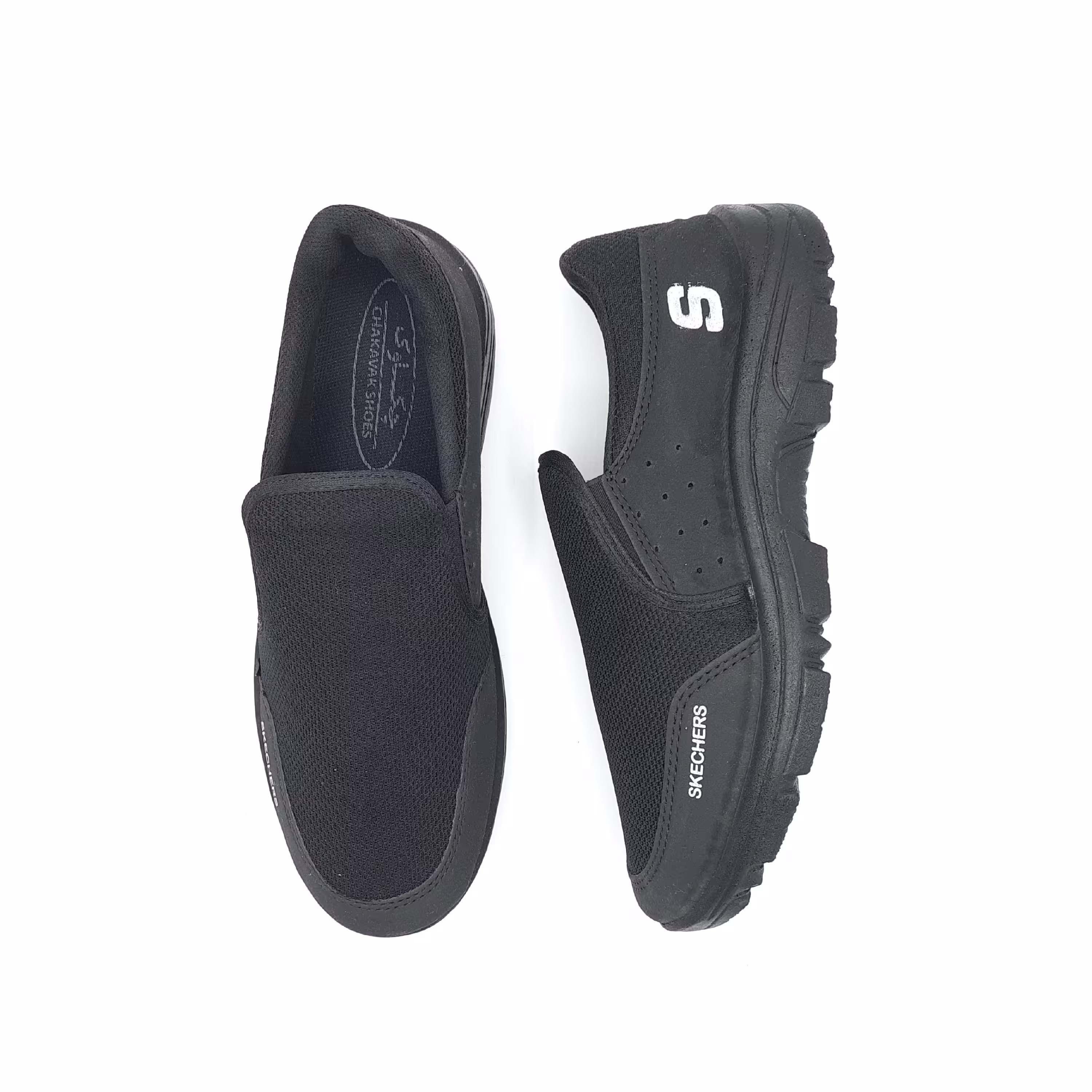 کتانی سایز بزرگ (45)پیاده روی مردانه زنانه بدون بند اسکیچرز زیره پیو درجه یک نرم سبک  رنگ مشکی مشهد کفش 221429 و 331512