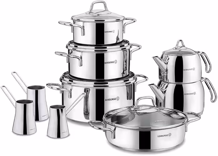 سرویس قابلمه 14 پارچه استیل برند کرکماز اصل ترکیه مدل A1606-1