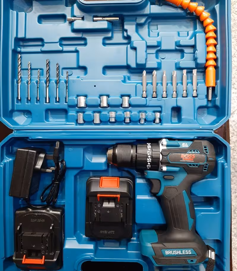 دریل شارژی پیچ گوشتی شارژی36 ولت چکشی سه نظام فلزی باس BOSS مدل 36W