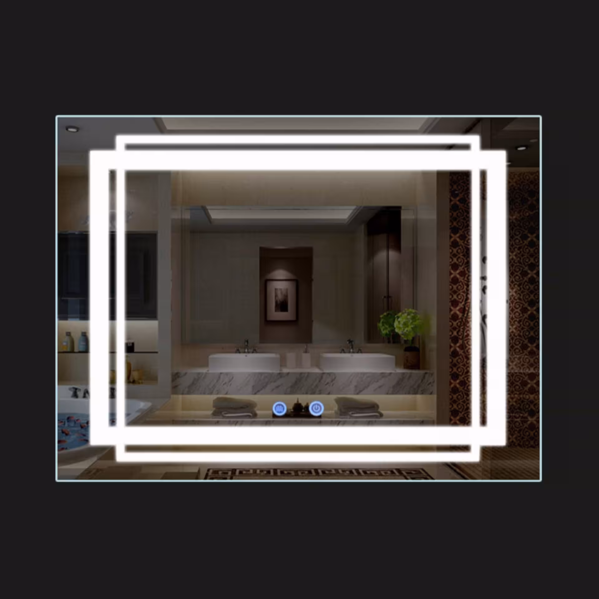 آینه بک لایت سند بلاست مدل m10 سایز 40*60