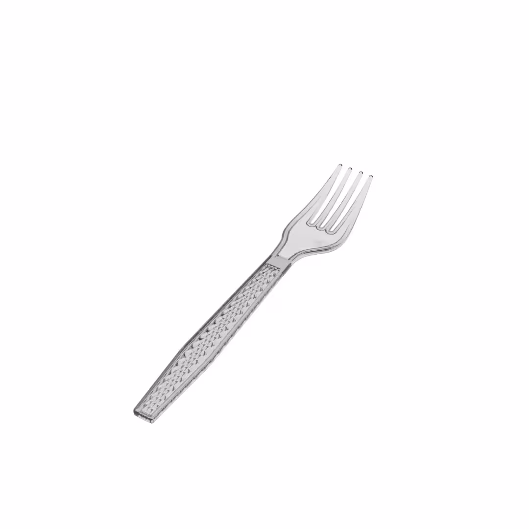 چنگال یکبار مصرف رم شفاف طب پلاستیک