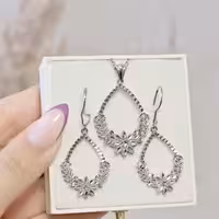 نیم ست نقره تراش آبکاری شده