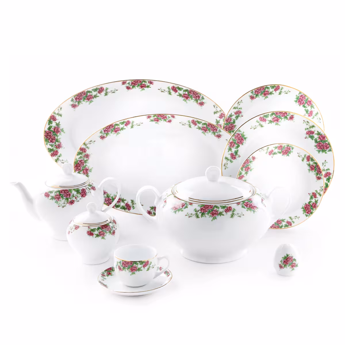 سرویس چینی زرین 102 پارچه طرح بیدگل درجه عالی