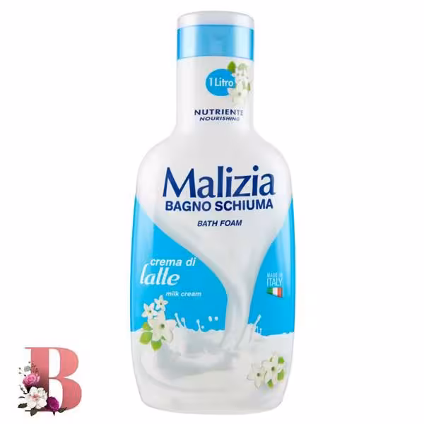 شامپو بدن مالیزیا مدل شیر حجم 1000 میلی لیتر | Malizia crema di latte milk cream Bath Foam 400ml