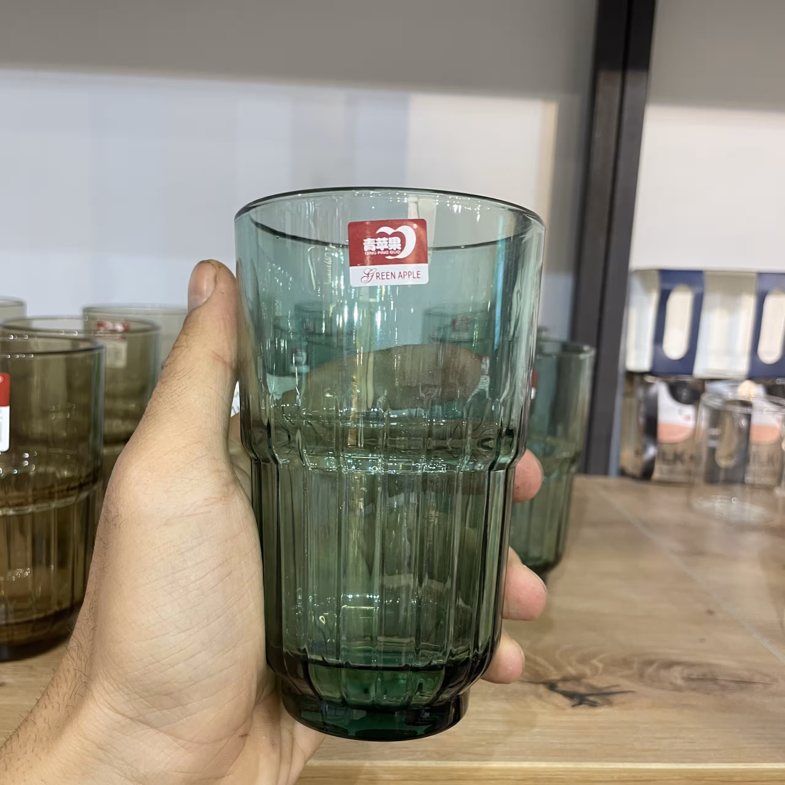 لیوان بلند دلی سبز 400 میل – ست 6 عددی Deli Glass