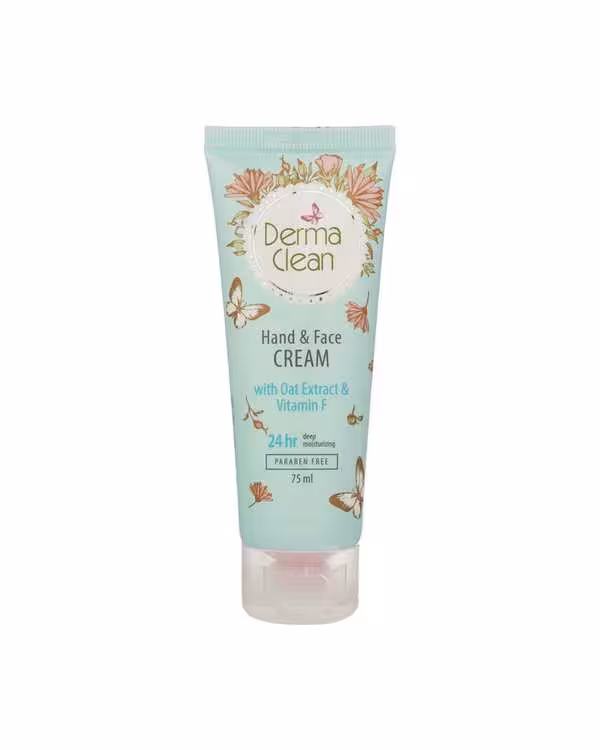 کرم دست و صورت درماکلین Derma Clean حاوی عصاره جوی دوسر و ویتامین F حجم 75ml