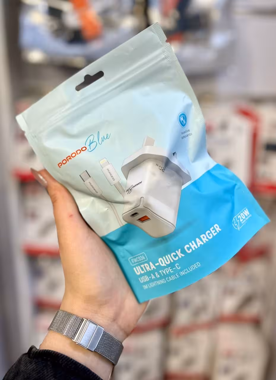 آداپتور Porodo Blue 3Pin 20W