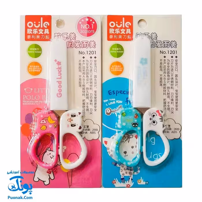 قیچی مهد کودک کاور دار طرح گربه OL- 1201