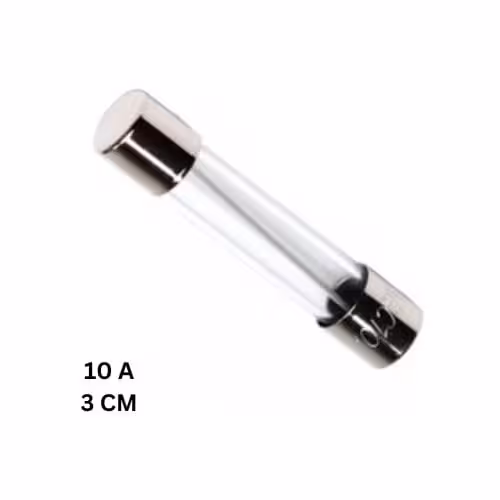 فیوز شیشه ای 10 آمپر بزرگ 3 سانتی
