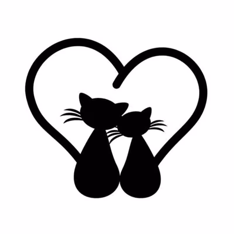 برچسب طرح گربه عاشق کد 2678