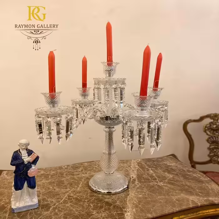 شمع دانی باکارات اصل با آویز های وارداتی