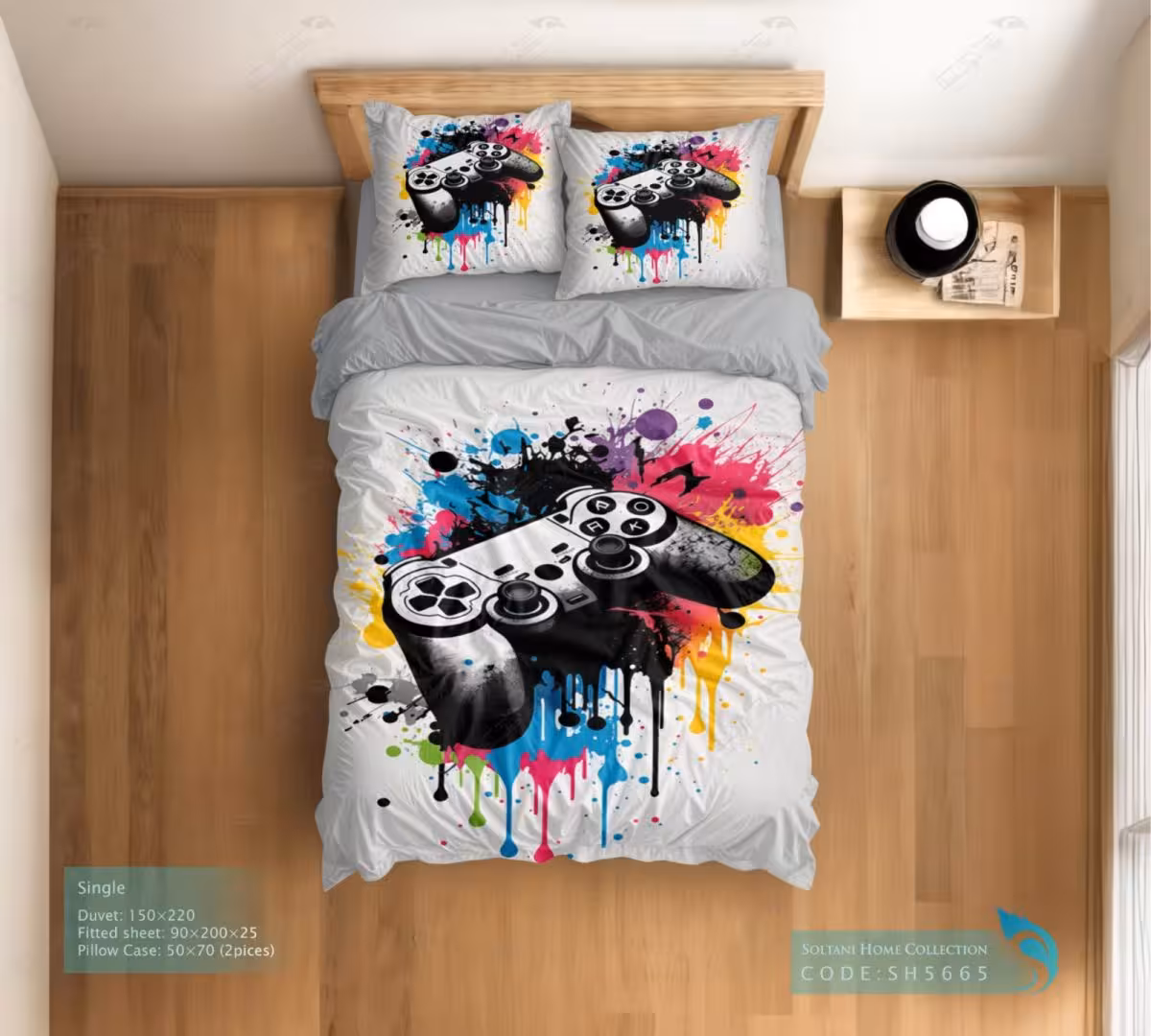 روتختی و ست کامل طرح دسته بازی سایز یکنفره کد SH5665